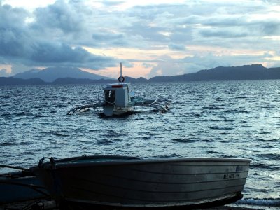 A banca boat.  The common water transportation in the Philippines.