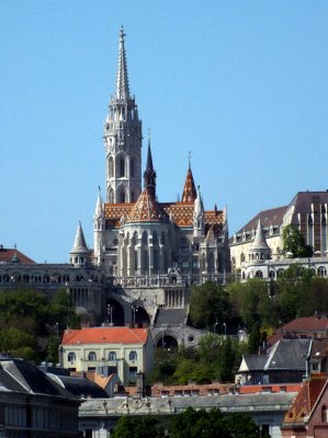 The Coronation Church as seen from the Pest side of the Danube River