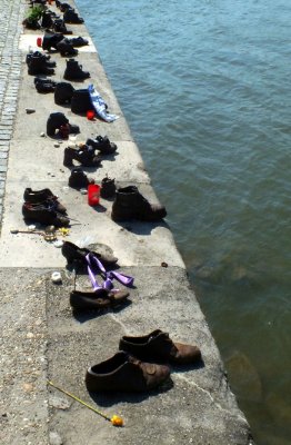 Jews were lined up along the bank of the Danube, stripped naked, and shot
