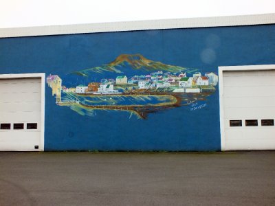 Islanders like to paint pictures on the side of buildings