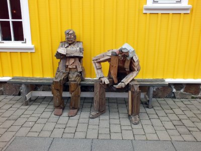 There is an artist in Iceland that specializes in sculptures made entirely out of simple pieces of wood