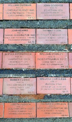Convict Brick Trail - on the way to Launceston, in Campbell Town, is a trail of bricks