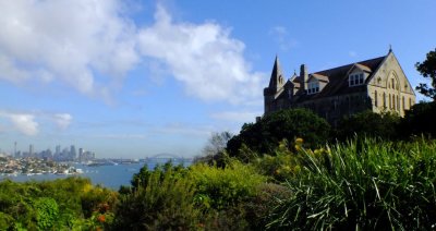 A Catholic girl's school high on a hilltop with a great view of Sydney Harbor