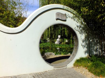 From inside the Chinese Gardens in Sydney
