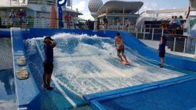 The surfing/boogie boarding Flowrider on the ship