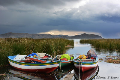 Boats on Lago Titicaca, Bolivia