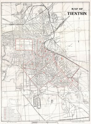 1941 Map of Tientsin or Tianjin