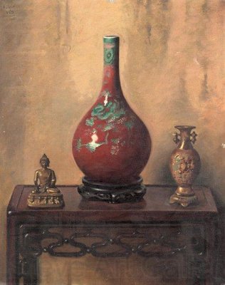 Hubert Vos:. Red Chinese Vase