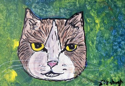 Face of a Cat in The Grass now SOLD