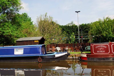 Narrow Boats along The Canal in Skipton