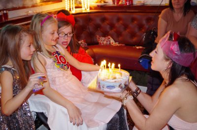 Amber with cake on her 10th birthday