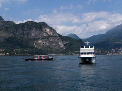 Traditional boat and Catamaran fast ferry