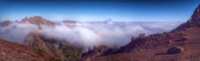 In the clouds - stitched panorama - Pico do Arieriro