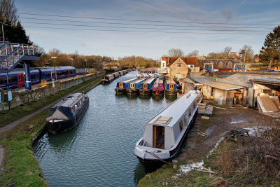 Narrow boat building at Lower Heyford Oxfordshire UK