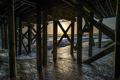 Under the Pier at Sunset
