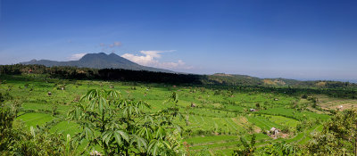 Volcano & Rice Fields; East Bali