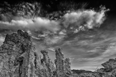Clouds over Tufas in B&W