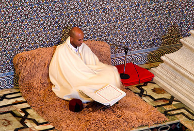 A Koran Reader inside The Mausoleum of Mohammed V