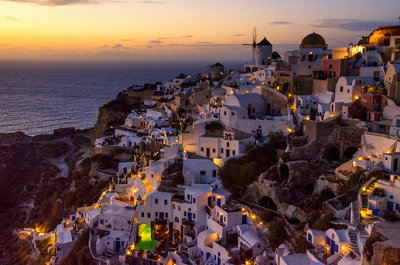 Oia Twinkling by Twilight 