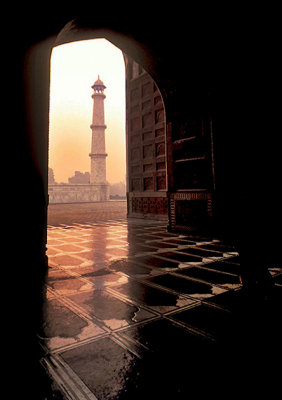 Minaret from the Mosque Door at Taj Mahal