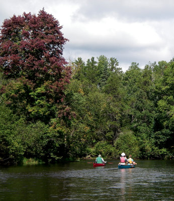 Bill Eric and Rena going down the Namekagon 2013.jpg