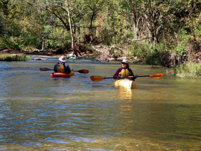 Laurel and Tom coming and going on the North Fork Oct 2013.jpg