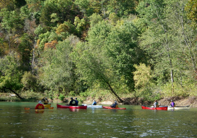 Rendezvous gang heading down N Fork Oct 2013.jpg