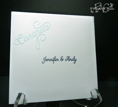 Congrats on Engagement Card for Jennifer  Andy 2014 -Envelope Front View.jpg