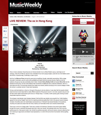 Images of The xx on Music weekly asia
