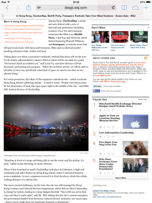 Photo of Clockenflap 2012 in Wall Street Journal Online