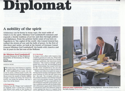 Portrait of German Consul General in Harbour Times 15 - Jan 2014