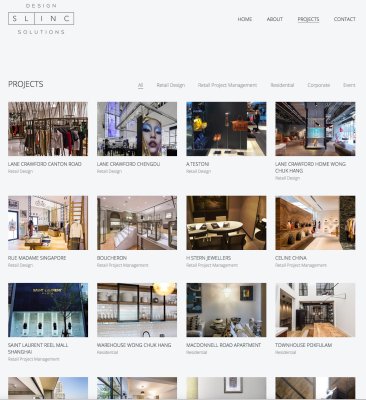 Featured projects on the Slinc-Design Website