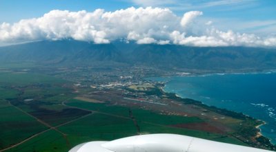 The island of Maui from the aircraft