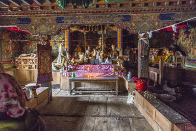 Worship room inside the Ryanjin Gompa monastery