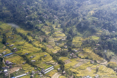 Terraced farming enroute to Kathmandu by helicopter