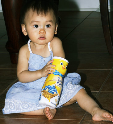 in one of the beautiful dresses received from Auntie Yen