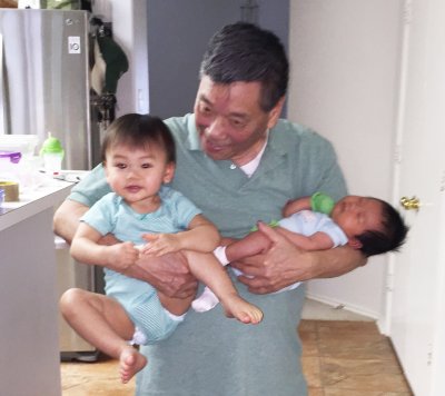 Grandpa and 2 grandchildren