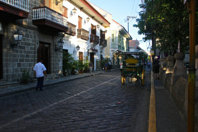  The historical cobblestone streets of Intramuros. Dating back to the time of the Spaniards over 400 years ago