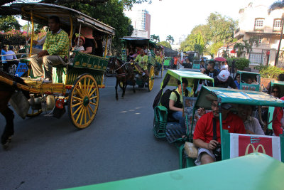 Pick your ride. Kalesa or Pedicab.  Its all part of the tour.