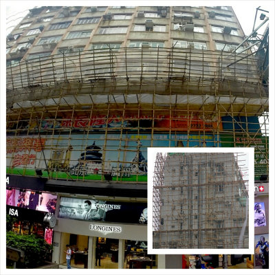 Interesting scaffolding. Chinese Bamboo. Very Strong -Lee(Jackie Chan) in Rush Hour 2
