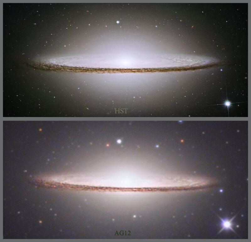 M104 Hubble comparison