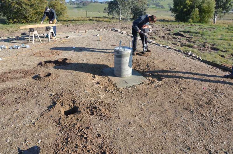 Digging the support post holes
