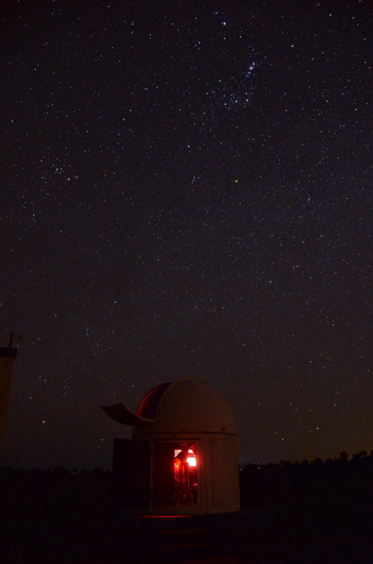 Orion and Taurus over Terroux Observatory