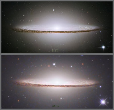 M104 Hubble comparison