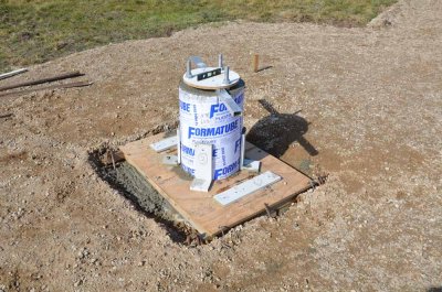 Pier poured and bolt pattern leveled