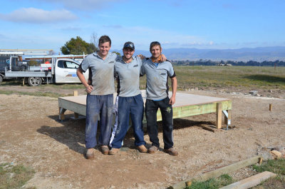 Leigh Bason (middle) and his Canberra Decks crew