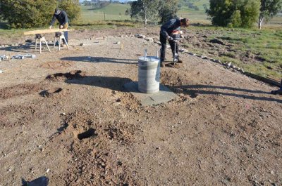 Digging the support post holes
