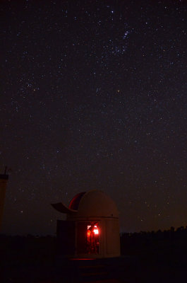 Orion and Taurus over Terroux Observatory