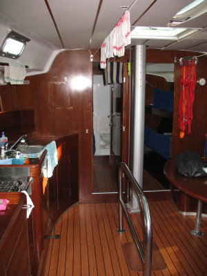 EH01 main cabin. Luxury allied to racing performance.