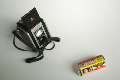 Kodak Duaflex II camera with exposed Ansco film